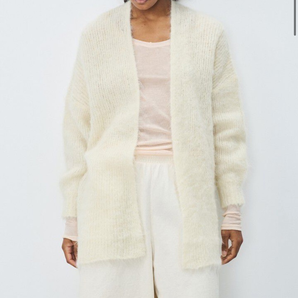 American Vintage Cream Open-Front Sweater